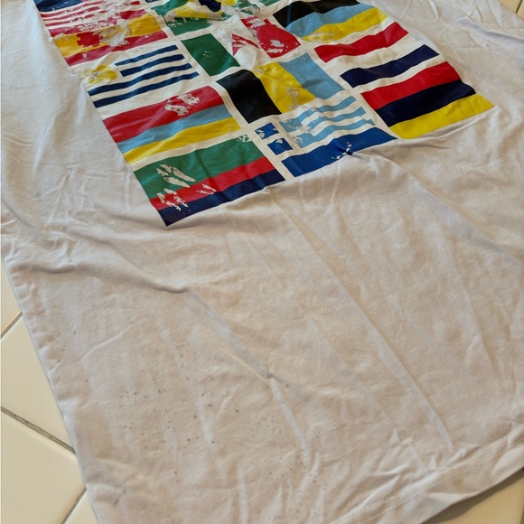 Women’s White Short Sleeve Tee flags country America Greece shirt world unisex - Picture 3 of 12